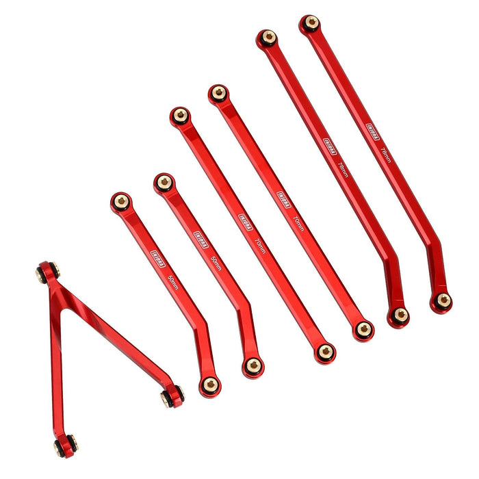 High Clearance Chassis Links Set for Axial SCX24 Jeep Gladiator 1/24 (Aluminium) Onderdeel Injora Red 