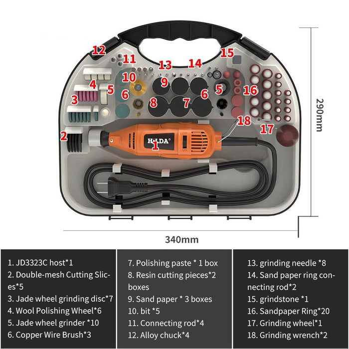 HILDA Electric Mini Wired Rotary Tool Set - upgraderc