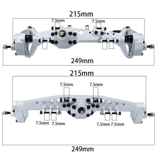 Integrated Currie F9 Portal Axle Set for Axial Capra 1/10 (Metaal) - upgraderc