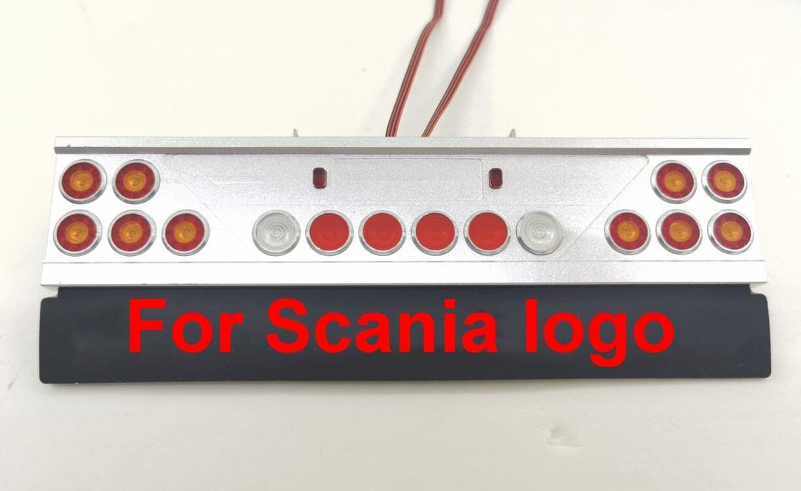 LED Tail Light System w/ Mudguard LOGO for Tamiya Truck 1/14 (Metaal) Onderdeel RCATM For scnaia 