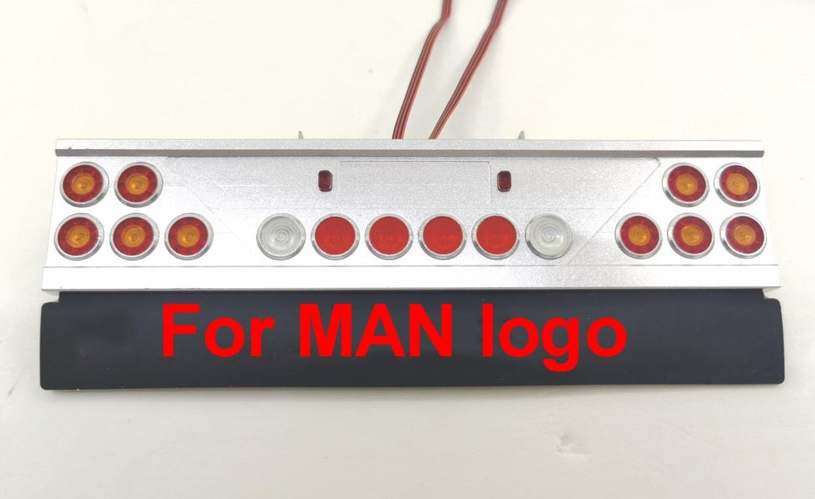 LED Tail Light System w/ Mudguard LOGO for Tamiya Truck 1/14 (Metaal) Onderdeel RCATM For MAN 