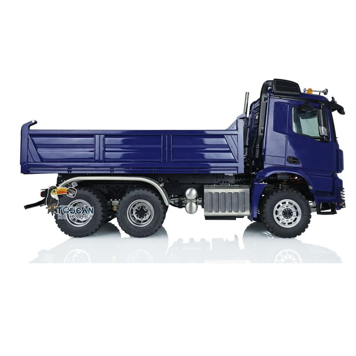 LESU 1/14 6X6 Hydraulic Dump Truck RTR (RVS Aluminium Plastic Rubber) - upgraderc