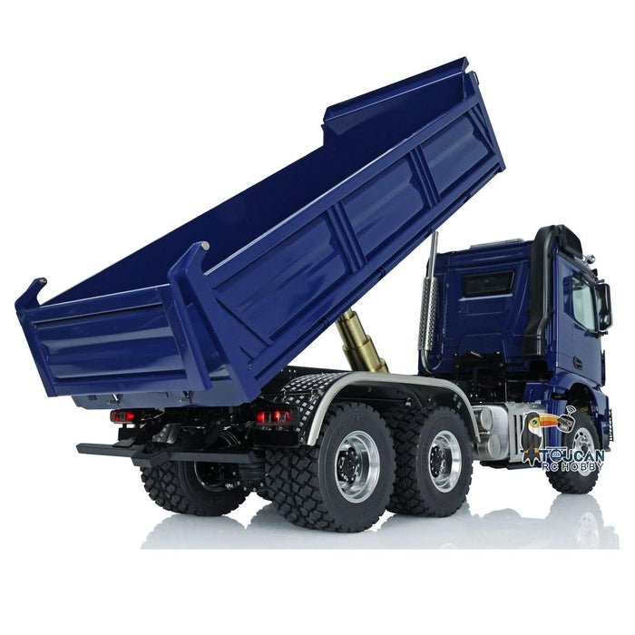 LESU 1/14 6X6 Hydraulic Dump Truck RTR (RVS Aluminium Plastic Rubber) - upgraderc