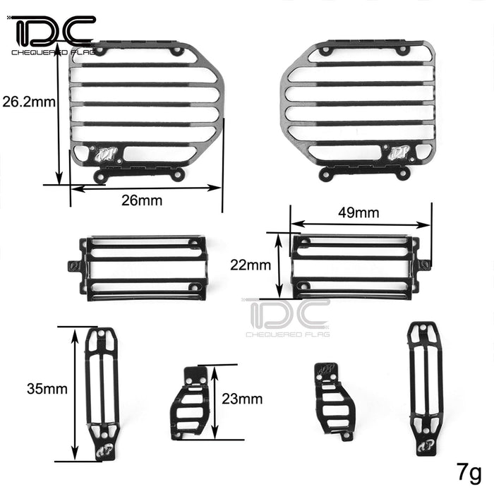 Lights Grille Cover Kit for Traxxas TRX4 Defender 1/10 (Metaal) - upgraderc