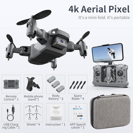 QJ KY905 Mini Drone 4K Profesional Camera Drone QJ Gray 4K 3B Bag 