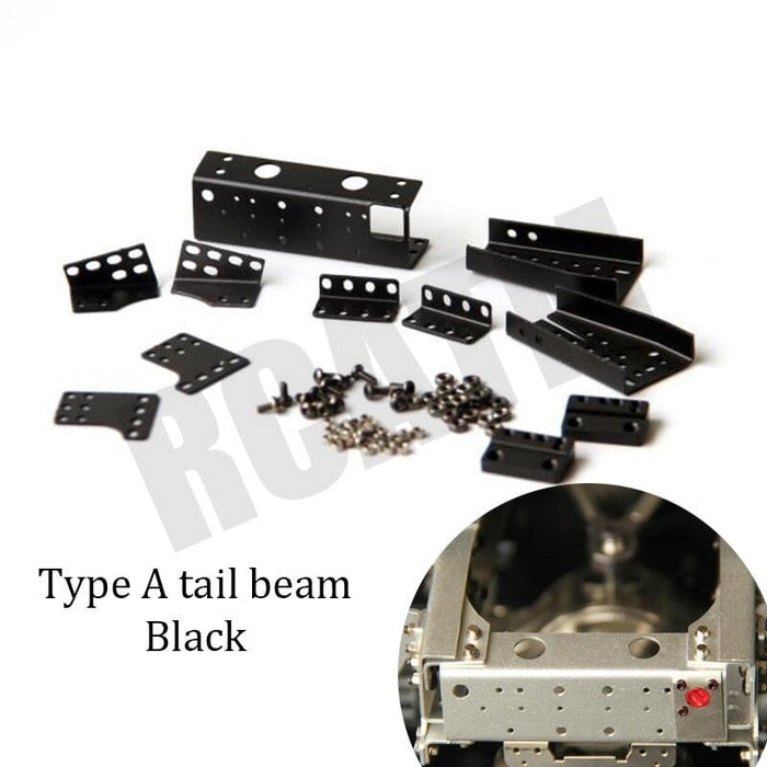 Rear Beam Tail Light Fender Bracket for Tamiya Truck 1/14 (Metaal) Onderdeel RCATM A Black 