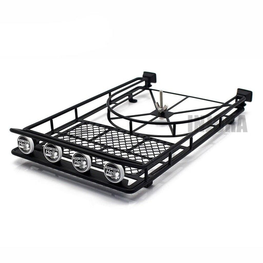 Roof Rack w/ LED Lights for 1/10 Crawler (Metaal) Onderdeel Injora YQ-LXJ01 Black 