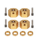 SCX10 III 6-10mm extended hex adapters (Messing) Hex Adapter Injora 