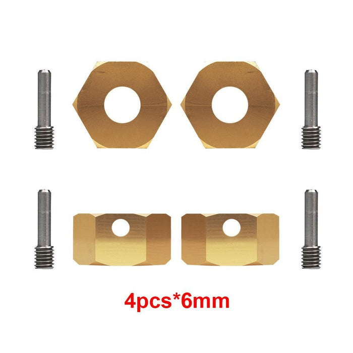 SCX10 III 6-10mm extended hex adapters (Messing) Hex Adapter Injora 6mm 