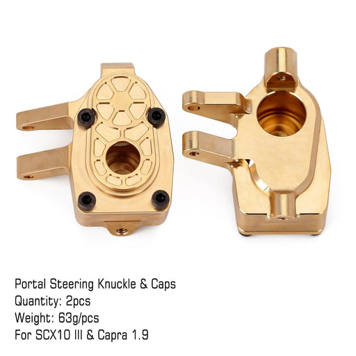 SCX10 III/Capra Steering knuckles/housing (Messing) Onderdeel Injora Steering Knuckle Set 1 