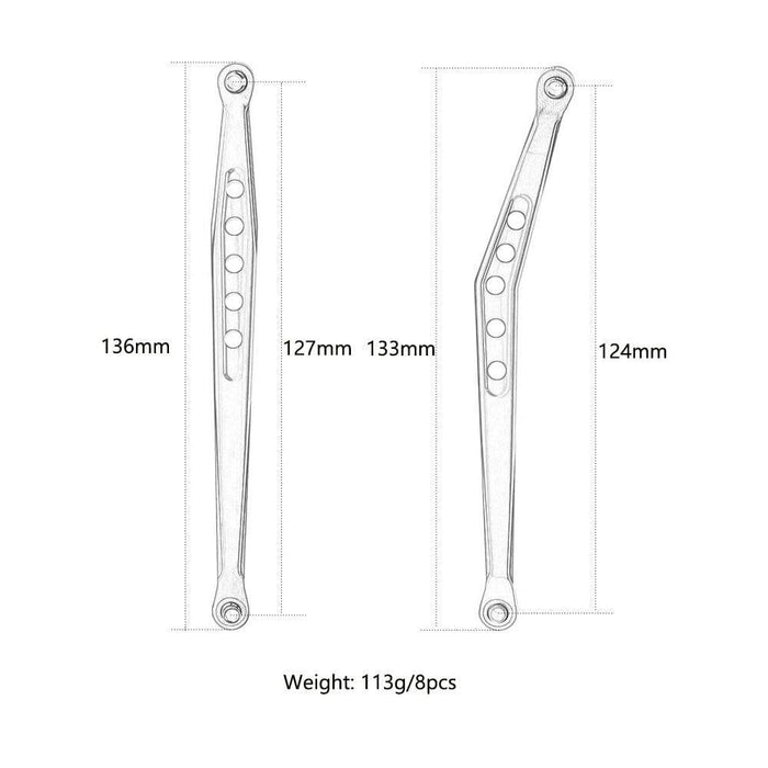 Steering Link & Tube Frame for Axial 1/10 (Aluminium) AX80079 AX80083 Onderdeel New Enron 