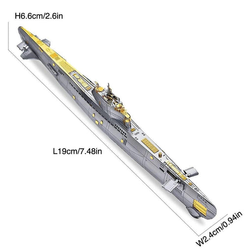 Submarine 3D Puzzle Model (Metaal) - upgraderc