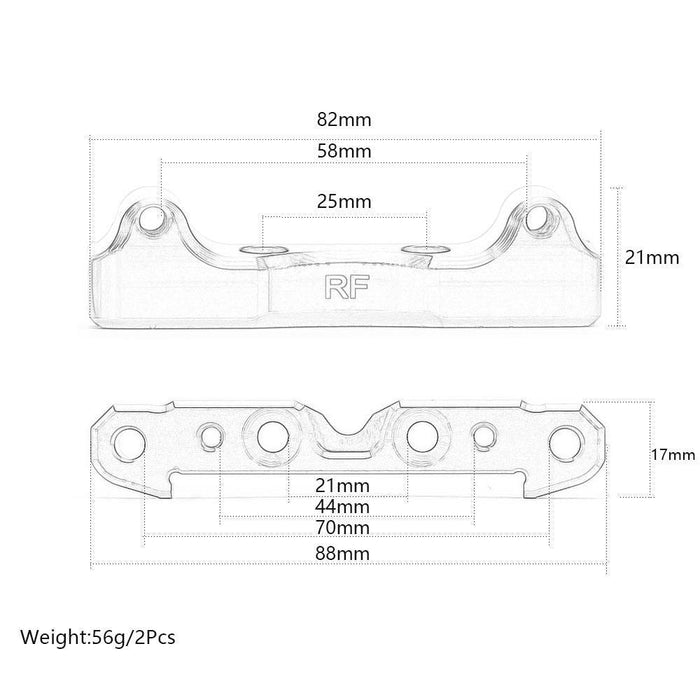 Suspension Hanger Lower Arm Mount Set for Arrma Kraton Outcast 8S 1/5 (Aluminium) ARA330555 ARA330588 - upgraderc