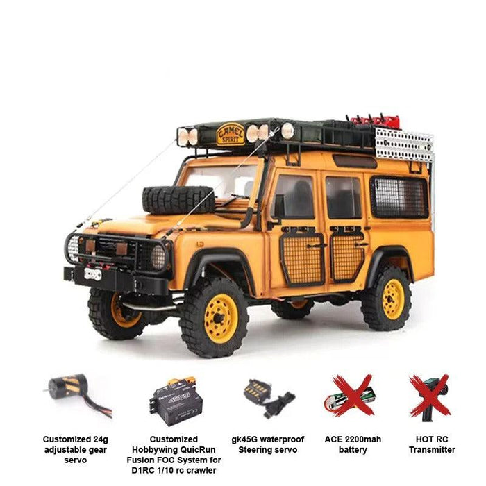 D1RC D110 Defender Camel Trophy 2 Speed Metaal Chasis 1/10 PNP