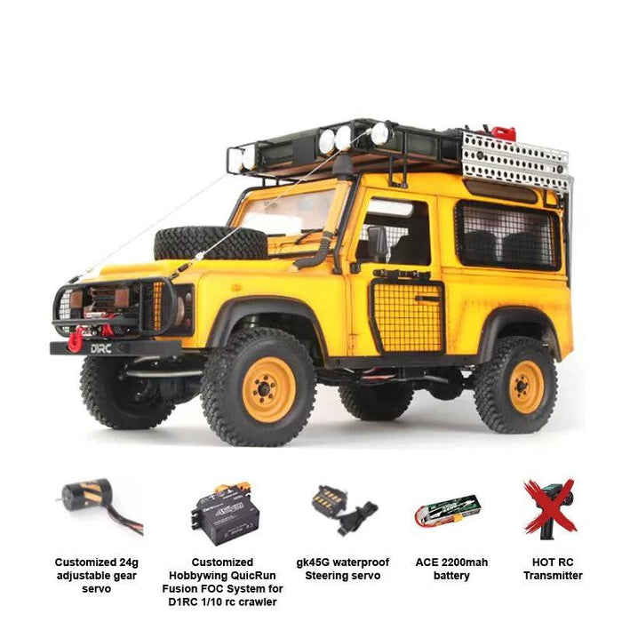 D1RC D90 Defender Camel Trophy Metal Chassis Crawler 1/10 PNP